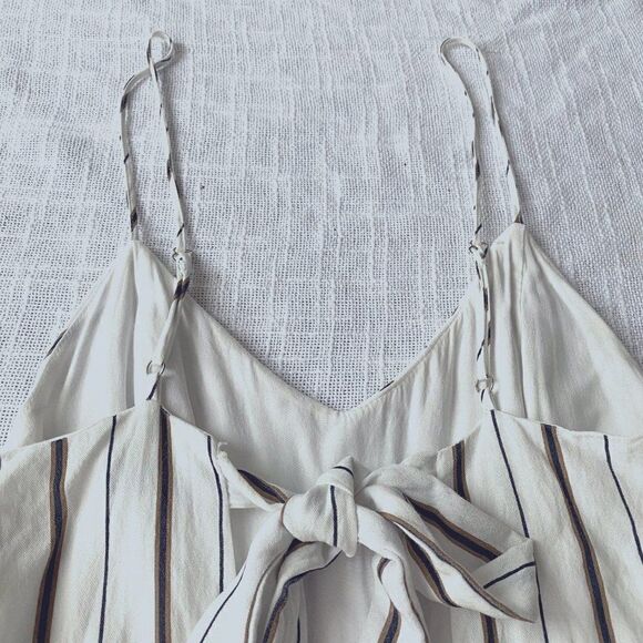 Lush Nordstrom White Jumpsuit Striped Cutout Wide Leg SZ S - Picture 7 of 12